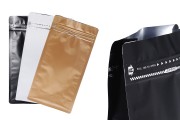 Aluminijumske DoyPack kesice na termo zatvaranje, sa sigurnosnom tračicom i zipom 135x80x265 mm - 3 boje